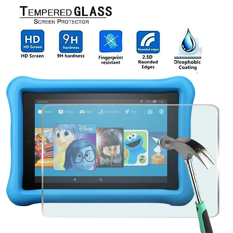 

For Amazon Kindle Fire 10 Kids Edition (2017) -Premium Tablet 9H Tempered Glass Screen Protector Guard Cover