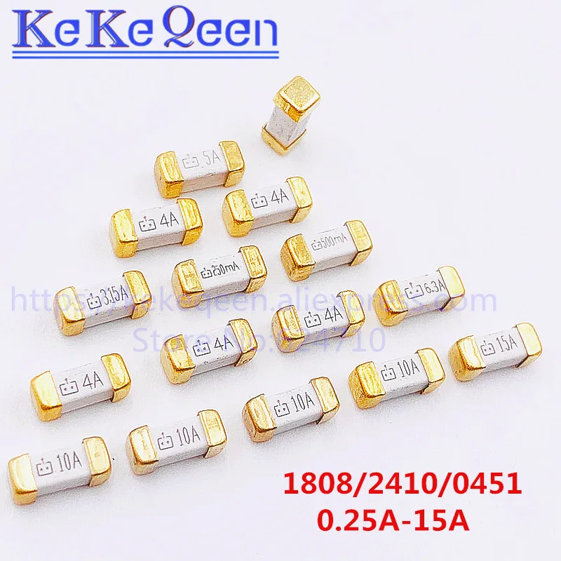 100 шт. 0451 2410 SMD керамический предохранитель 1808 a/A/a/2A/3a/7A/8A/10A/12A/кубоидный 15А/20А|smd