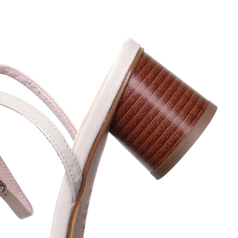 Женские сандалии на среднем каблуке женские летние туфли из коровьей кожи модная