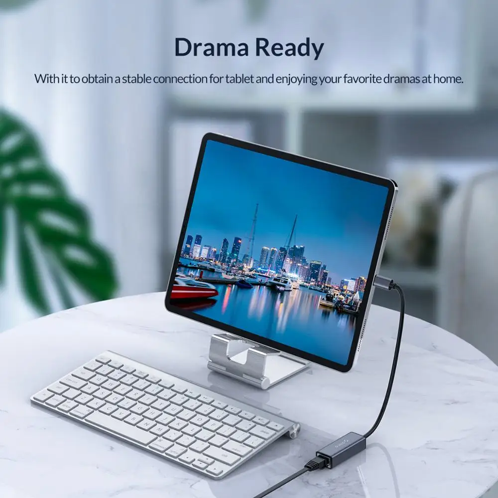 ORICO алюминиевая сетевая карта USB C Ethernet Тип к RJ45 гигабитный Lan адаптер 10/100/1000 для