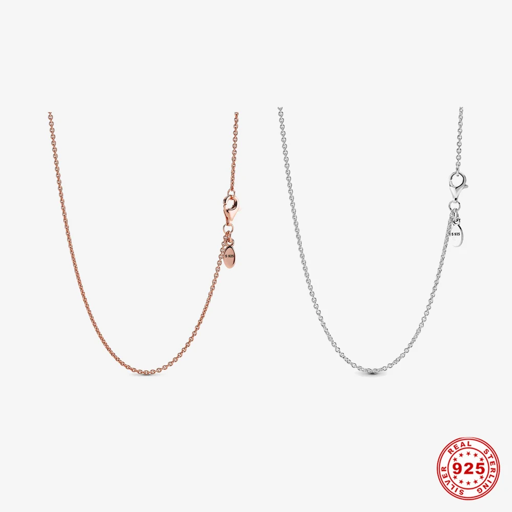 

S925 Sterling Silver Color Necklace Clavicle For Fashion Elegant Women Fine Jewelry Fit Original Pandor Charm Pendant