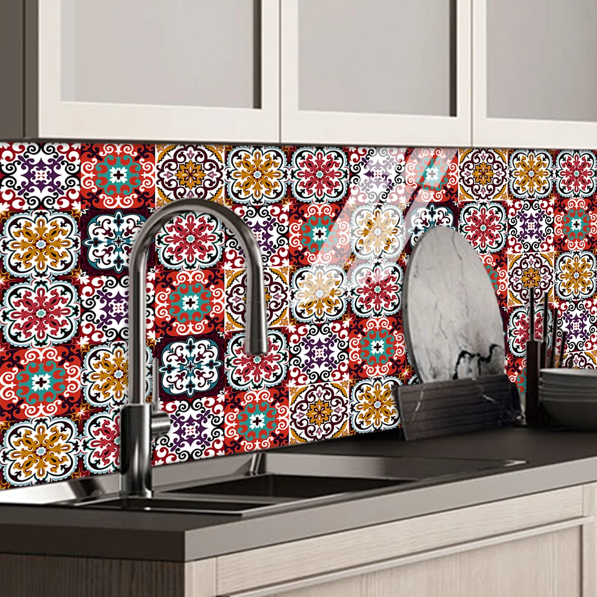 Яркие стильные настенные наклейки для кухни яркие самоклеящиеся ПВХ обои с