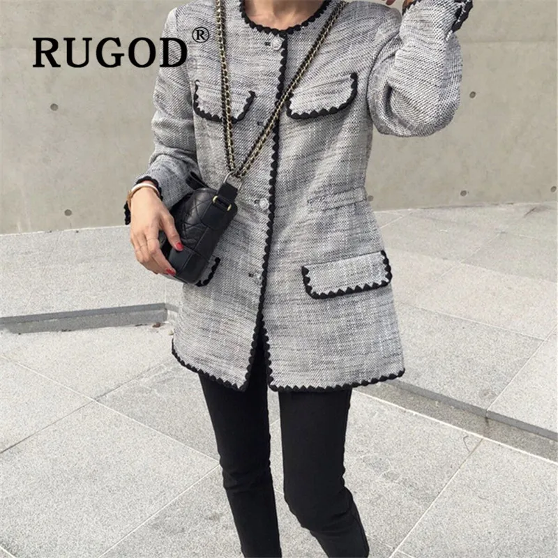 пальто женское RUGOD элегантный офисный женский шерстяной Блейзер женская