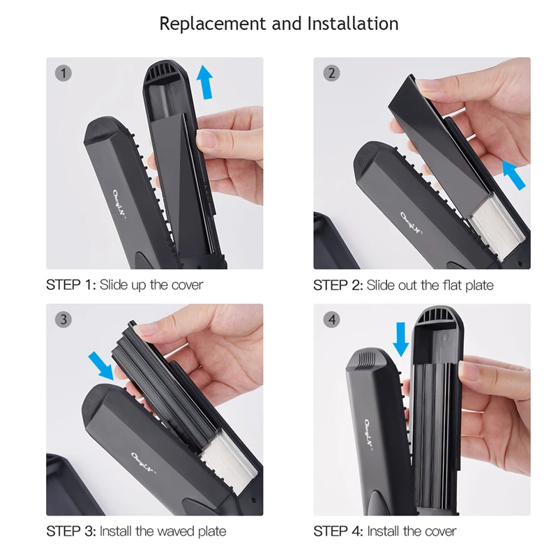 

4-in-1 Professional Hair Straightener Wave Formers Hair Curler Curling Irons Corn Wave Roller Perm Splint Styling Tools Plates