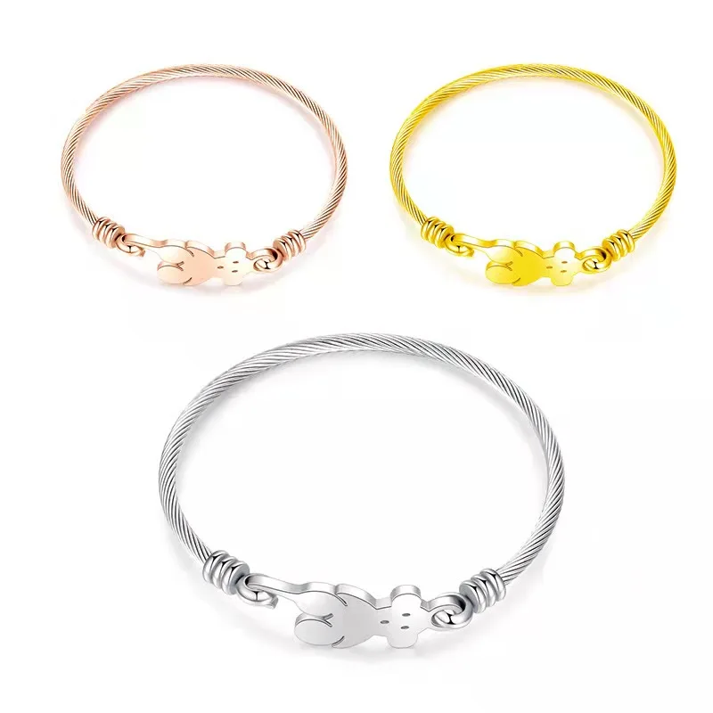 

Женский браслет из нержавеющей стали в форме животного, с надписью на заказ