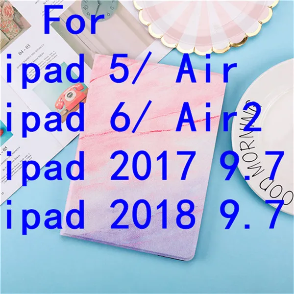 pink Для iPad 9,7 чехол A1893 планшетный чехол Мрамор из искусственной кожи смарт-чехол для iPad 2/3/4/5/6 Air 2 Mini 1 2 3 4 5 Funda - Цвет: pink