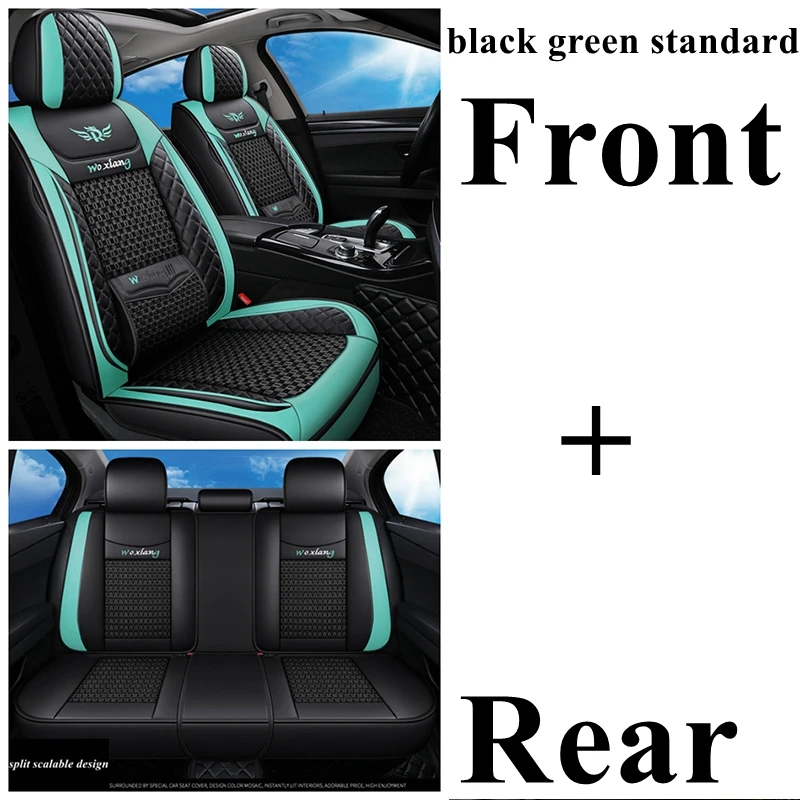 black green standard Авто сиденья набор для Mercedes Benz C200 C180 C200 C200K C220 C250 C280 C300 C350 C450 G350d G500 A160 B180 B200 B260 t211 - Название цвета: black green standard