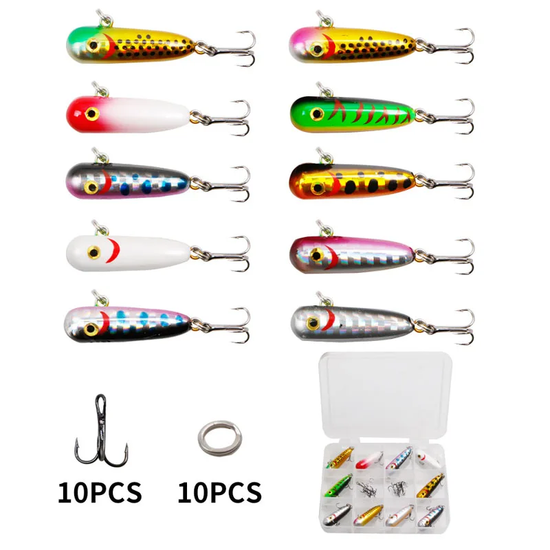 

10PCS Fishing Lures Bait Set Hard Bait Plastic Lure Fishing Gear Tackle Accessories Fishing Lures Tackles