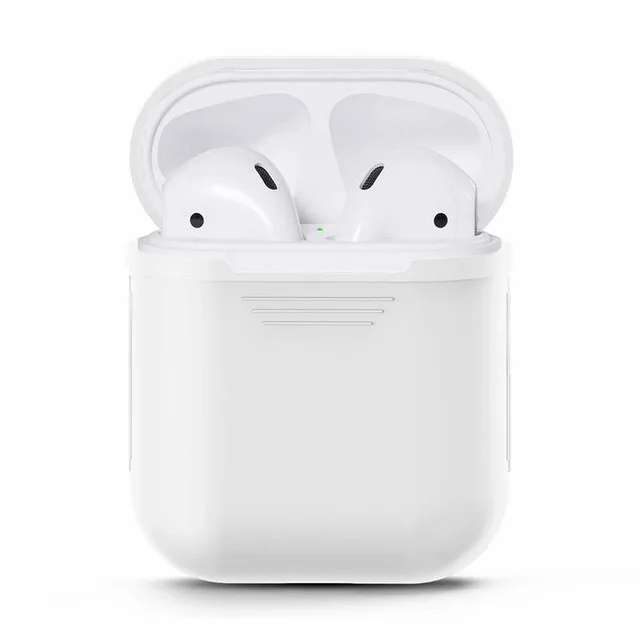 Мягкий силиконовый чехол, наушники для Apple Airpods, Bluetooth, беспроводные наушники, коробка для телефона Air Pods, вкладыши наушников, сумка - Цвет: Белый