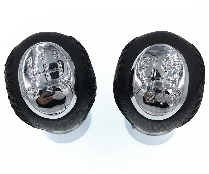 Бесплатная доставка кожаная Хромированная ручка переключения передач 5 6