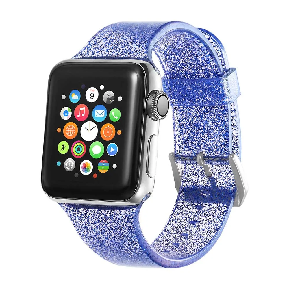 Ремешок прозрачный мягкий для Apple Watch Band 42 мм 44 женщин спортивный браслет из ТПУ
