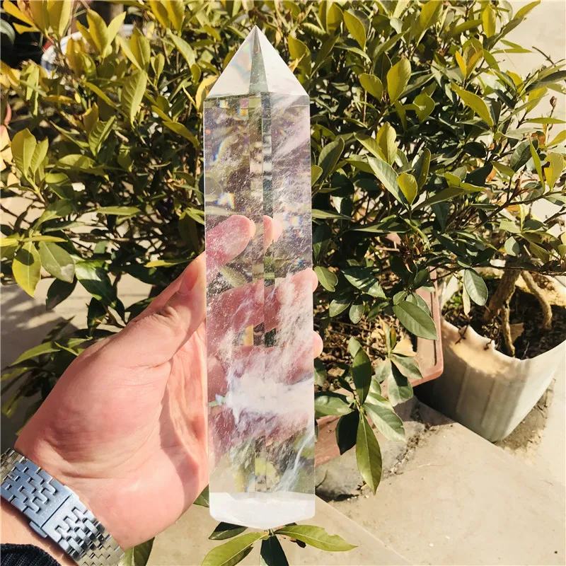 

big size Smelting stone white clear quartz stones and crystals obelisk wand pointhealing home&office decor provide energy