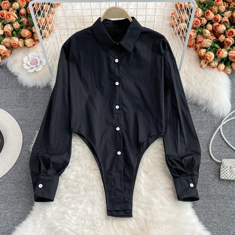 

Дизайнерская нишевая рубашка sense, женская новая белая свободная Слитная рубашка в гонконгском стиле, осень 2021