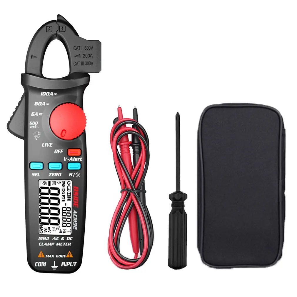 

Цифровой токоизмеритель-зажим ACM92, Постоянный/переменный ток, 0,1 А,/1 мА, Амперметр для ремонта автомобиля, сопротивление напряжения, Гц, тест...