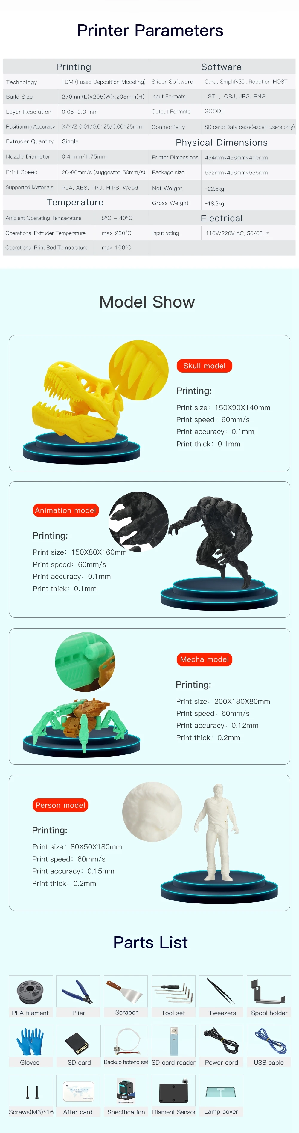 ANYCUBIC 4Max Pro 3d Kit Принтер с PLA замкнутое пространство для печати 3д принтер Kit Большой объем сборки FDM 3d принтер