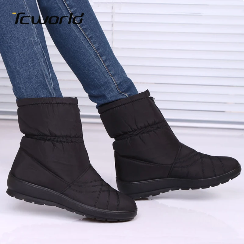 TCworld Ladies Ankle Boots Winter Snow Plush Warm Zapatos De Mujer Waterproof Non-slip Outdoor Hiking Cotton | Обувь
