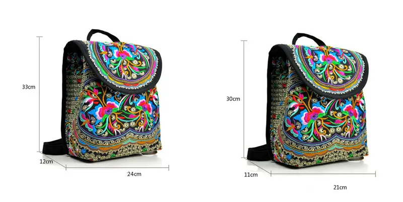 Женский многоцветный рюкзак с вышивкой пиона в этническом стиле женская модная