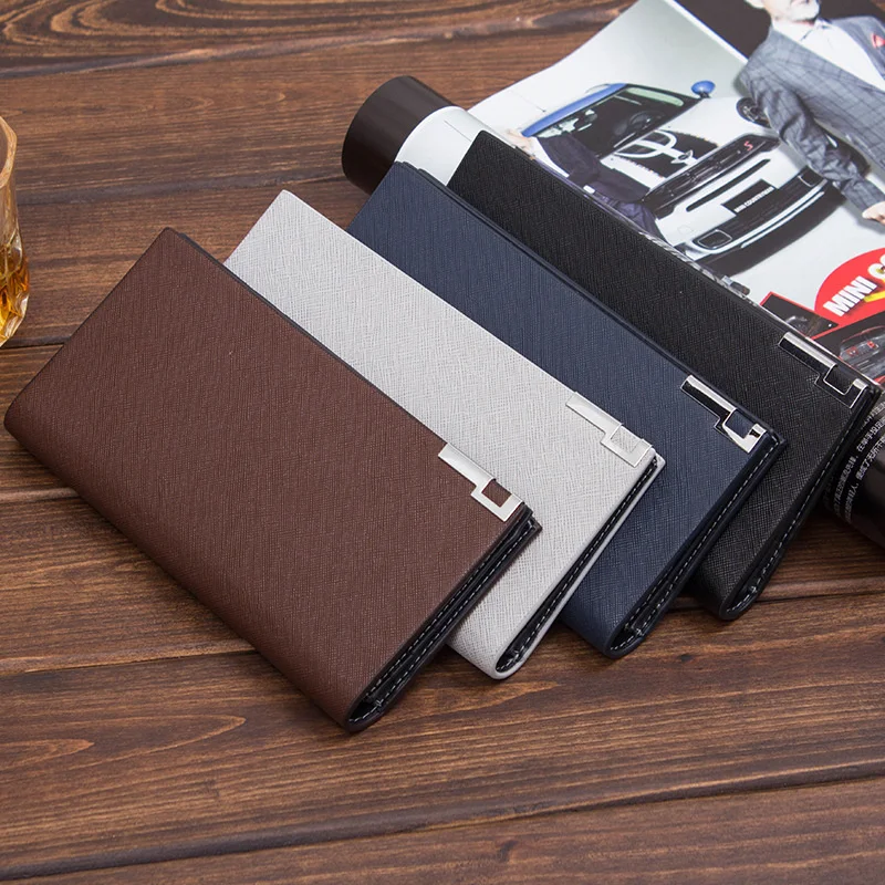 

Korean Style Men's Wallet 2021 New Zipper Wallets Men's Wallet Long Toothpick Pattern Soft Leather Wallets Vertical Style