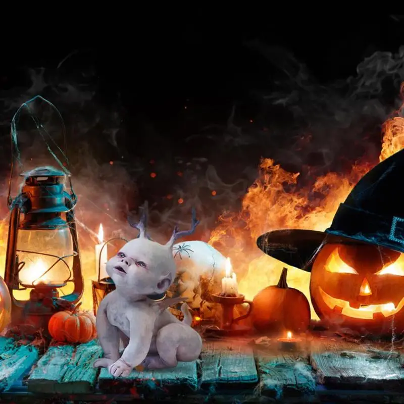 2021 Хэллоуин страшный призрак Детская кукла статуя из смолы ремесло реалистичный