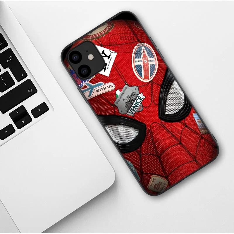 Мягкий Черный силиконовый чехол для телефона с человеком-пауком для iPhone 11Pro Max Deadpool, крутой чехол для iPhone X 5 5S SE 6 6S 7 8 Plus XS MAX XR - Цвет: TPU