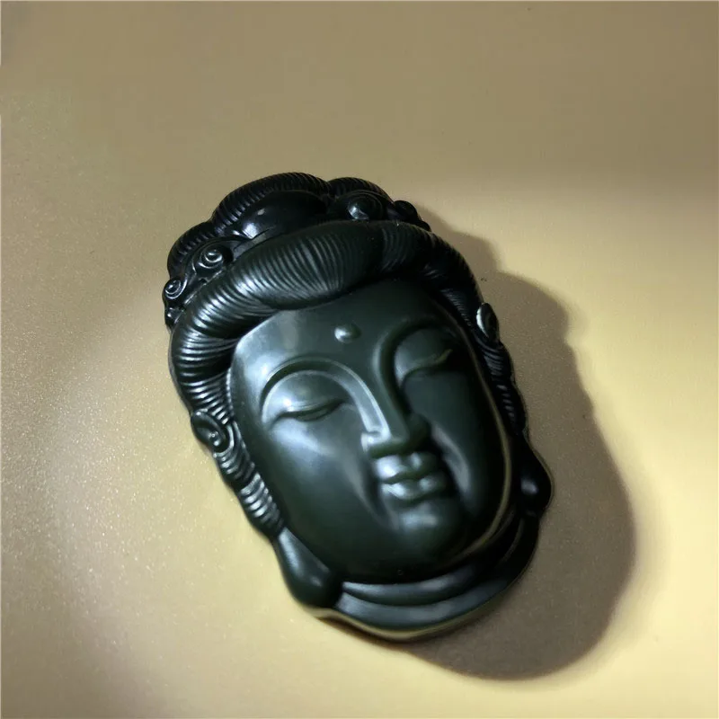 Подвеска из черного нефрита юинь Гуаньинь США | Украшения и аксессуары