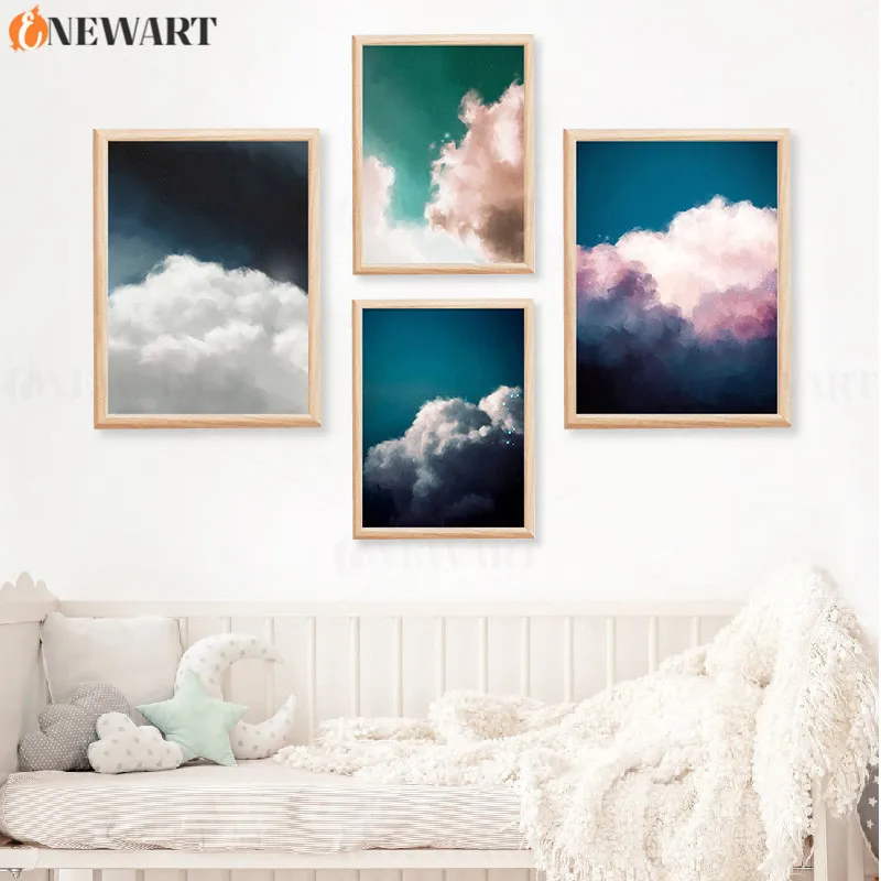 Картина на холсте с природными пейзажами украшение для дома небо облака печать