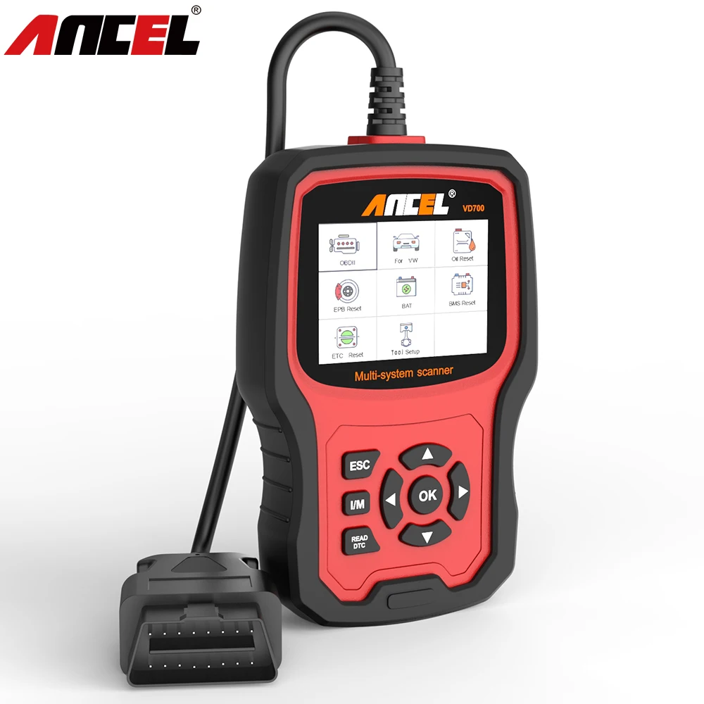ANCEL VD700 OBD2 автомобильный сканер для Audi Skoda Seat VW VAG диагностический инструмент ABS SRS