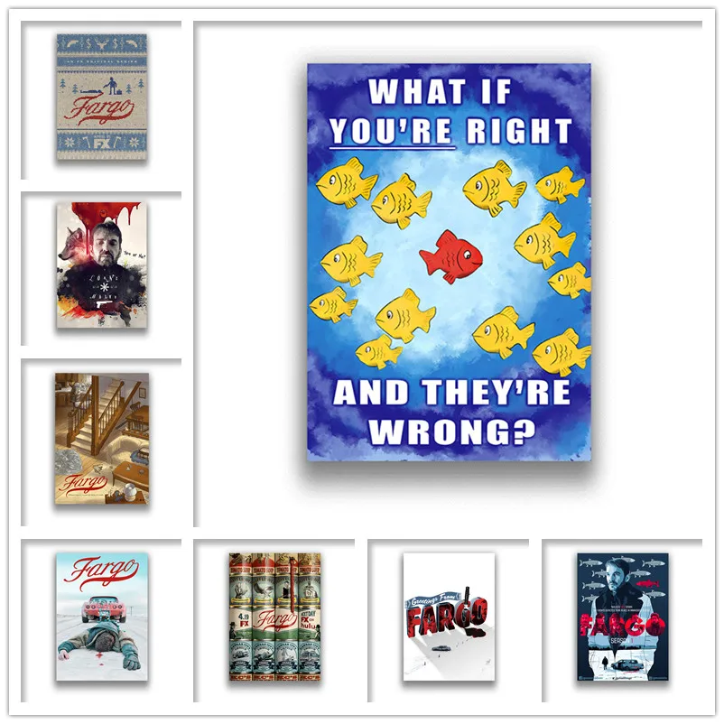 Настенные наклейки Fargo с белым покрытием бумажные принты четкое изображение