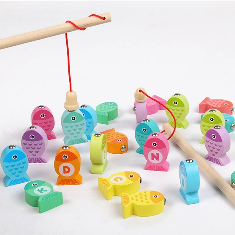 

Magnetic Fishing Game Toy Wooden Board Game Education Busy Board Stimulation Toy for Kids Toddler Age 3 Years Old +
