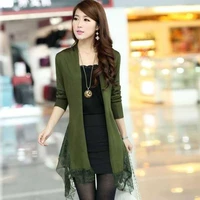 new 2021 autumn winter womens sweaters v neck lace patchwork cardigans korean lady knitwears 3xl
