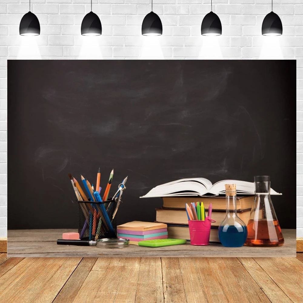 

Children Baby Back To School Backdrop Blackboard Chemistry Lab Photography Photographic Background Vinyl Photophone Photocall