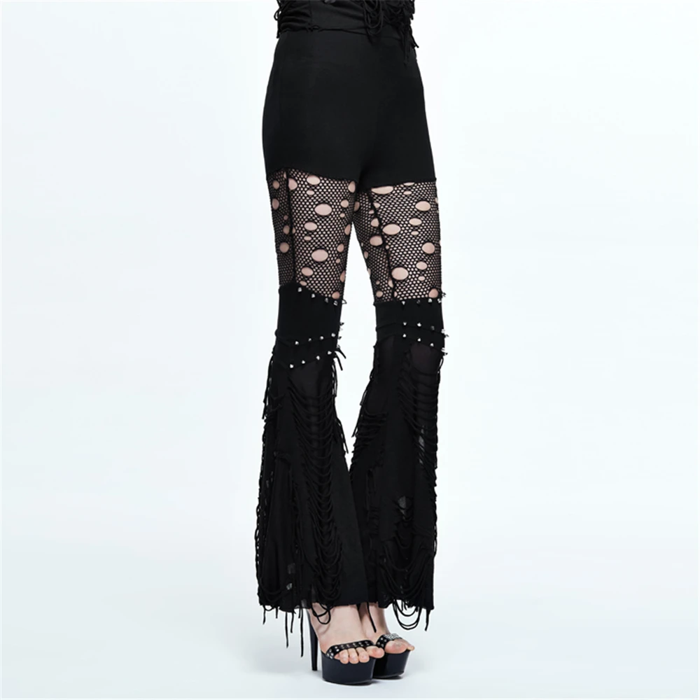Женские кружевные брюки-клеш Devil Fashion в стиле панк-рок | Женская одежда