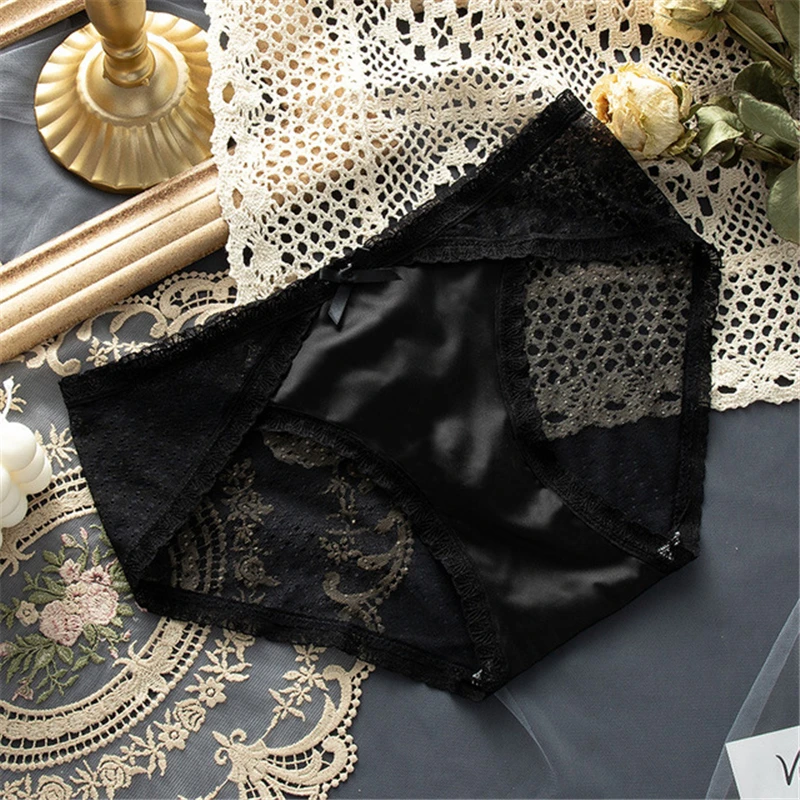 

Ladies sexy French ultra-thin lace panties, transparent mesh seamless panties, comfortable and breathable briefs A19303