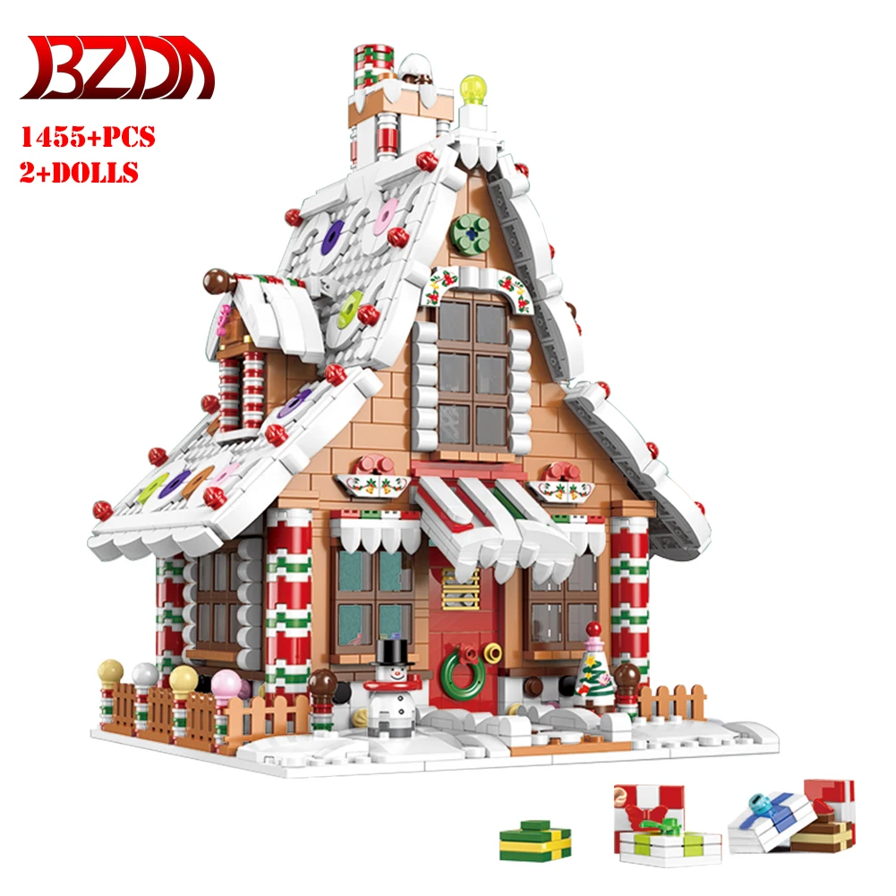 

XINGBAO City Winter Snow House Christmas Block Toy Christmas Gingerbread House Candy House Castle Muic Box Brick Kids Toys Gifts