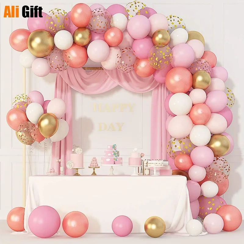 

Предложение оптом и быстрая доставка розовое золото романтический набор цепочек для воздушных шаров на день рождения, свадьбу, вечеринку, д...