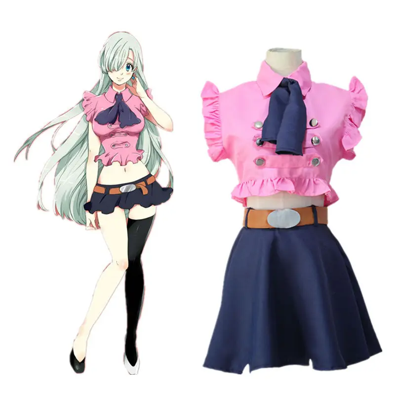 

Anime wig The Seven Deadly Sins Elizabeth Liones Cosplay Costume Japanese Anime Nanatsu No Taizai Uniform Suit Outfit Clothes