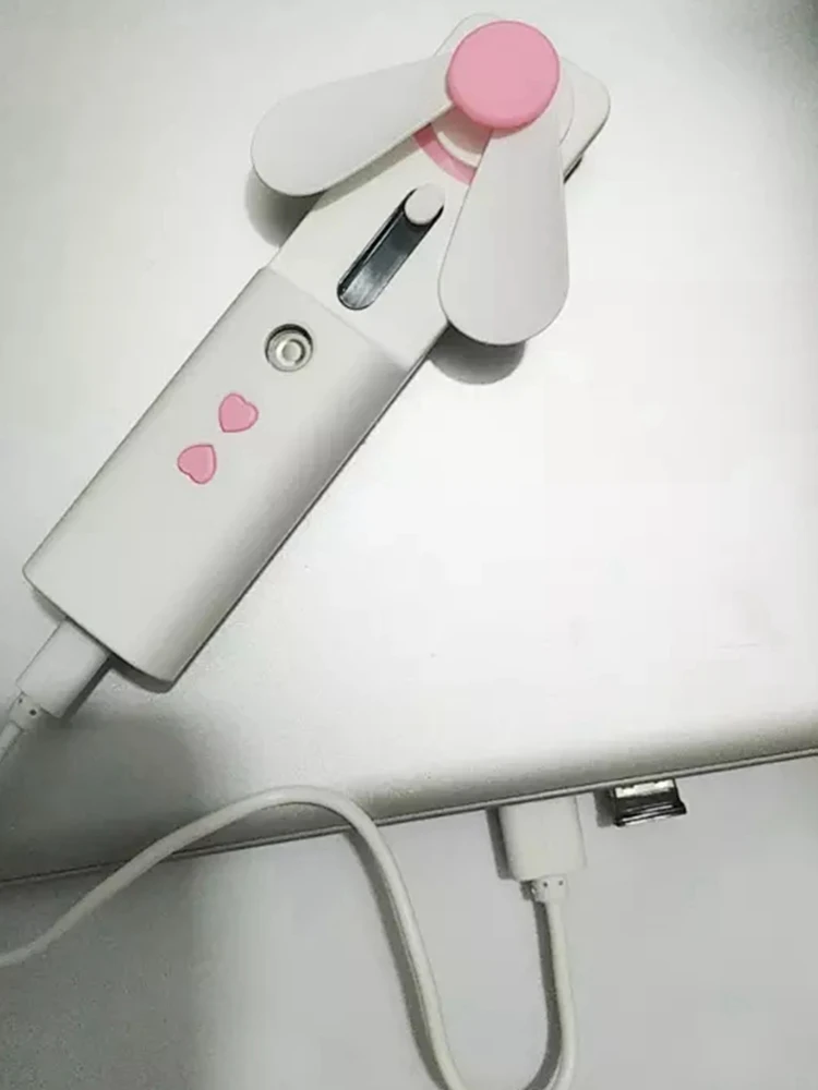 

10Pcs Water Spray Mist Fan Electric USB Rechargeable Handheld Mini Fan Cooling Air Conditioner Humidifier for Outdoor 5v