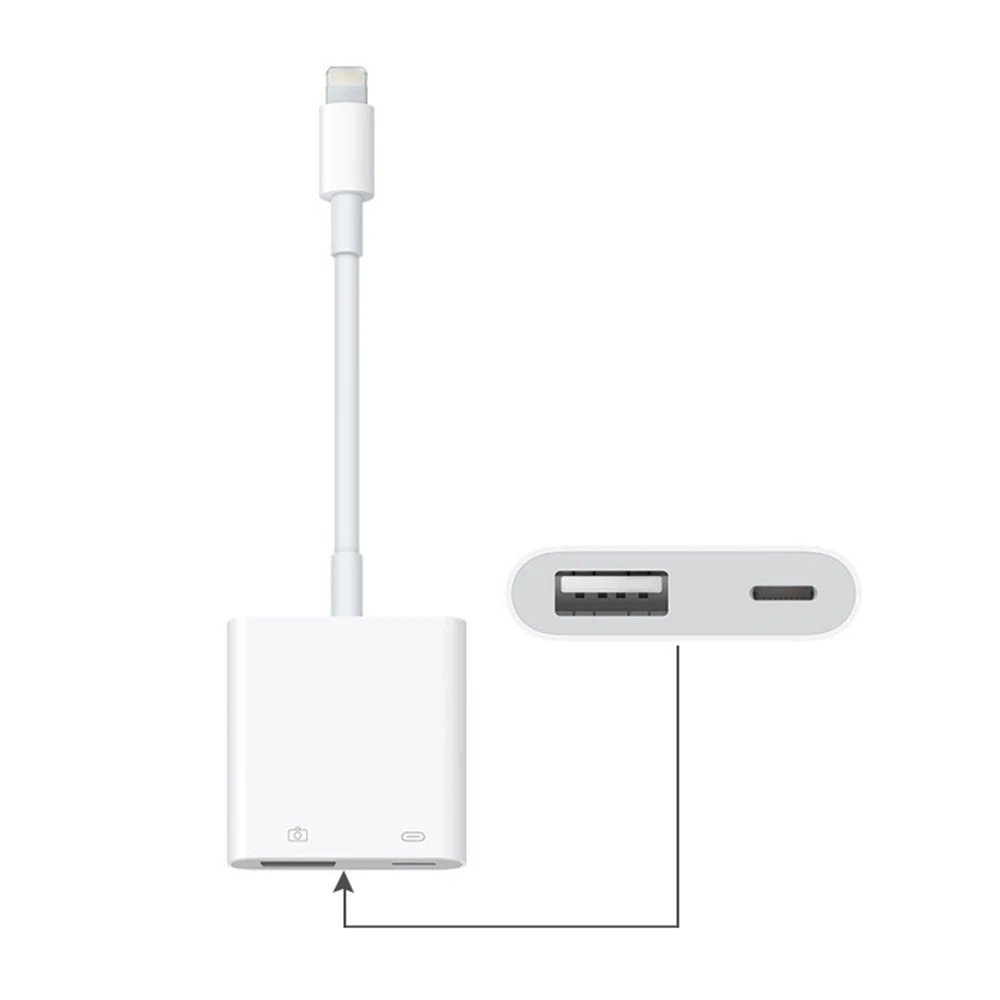 Для iPhone iPad 5V освещение 8Pin для Lightning-USB 3 адаптер для камеры кабель-конвертер OTG Синхронизация данных внешний разъем для клавиатуры