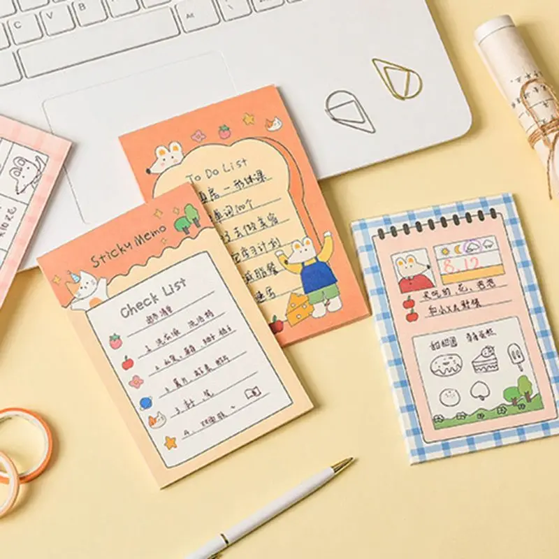 

12pcs Kawaii Cartoon Memo Pad N Times Sticky Notes Notebook Label To Do List