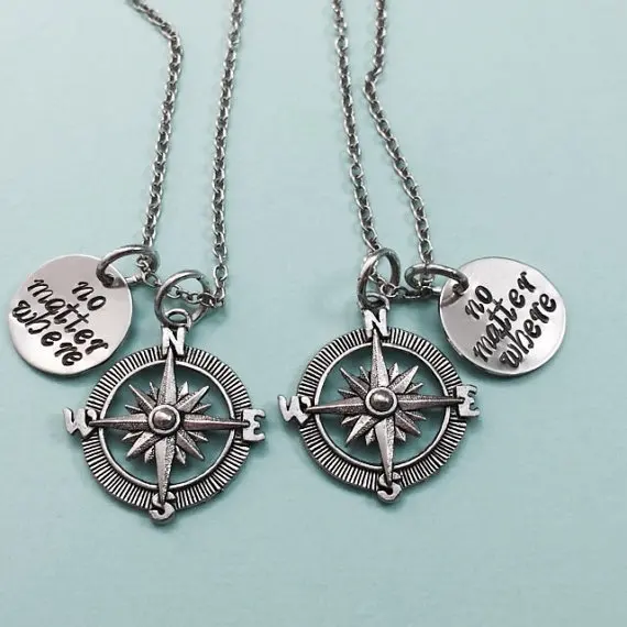 Новый Ретро компас независимо от того где буквенный ярлык Очаровательное