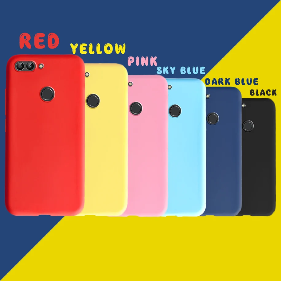 For Huawei P Smart Case Silicone Plain Color Cute Phone Cover For Fundas Huawei P Smart 2018 2017 PSmart FIG-LX1 Cases 5.65 inch wallet cases