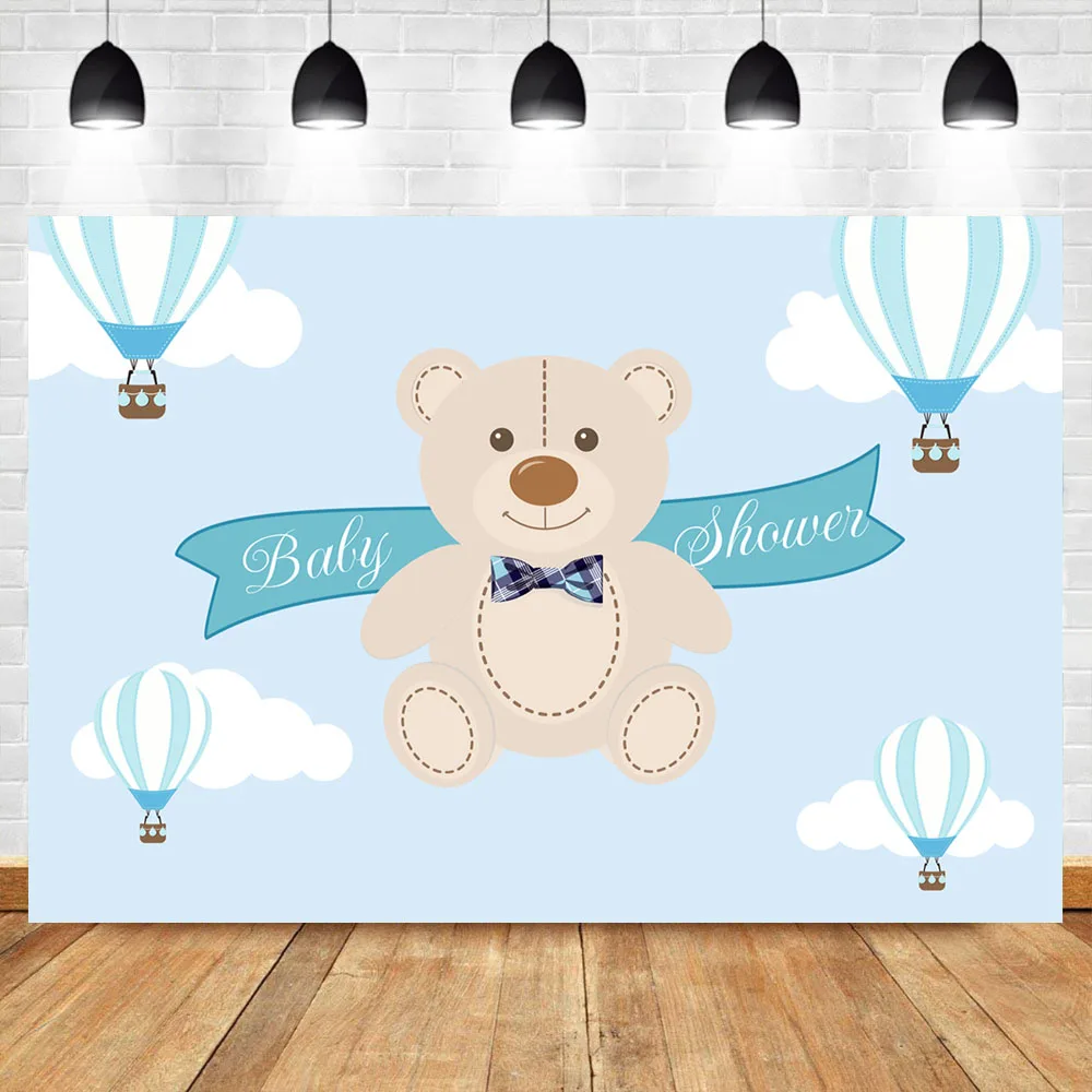 Горячий воздух воздушный шар Bakdrop плюшевый мишка ребенок душ фото фон Фотофон