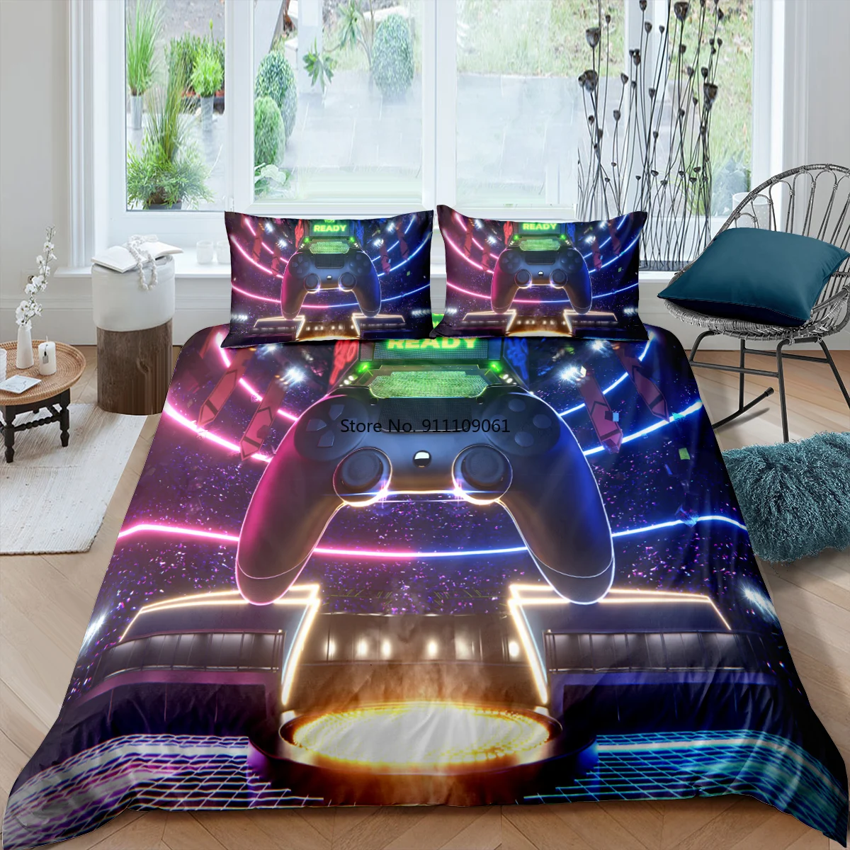

Gamepad 3D Bedding Set Gamer Decoration Young Player Comforter Quilt Cover Pillowcase King Size Game of Double Clothing Bed