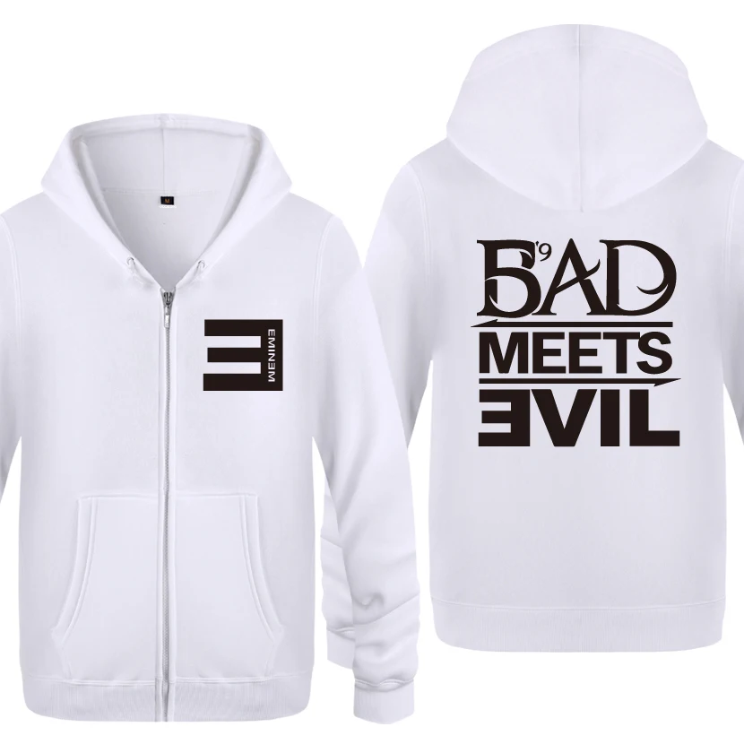 Мужская Флисовая кофта с капюшоном Eminem Bad meet Evil Rock рэп худи 2020 | одежда