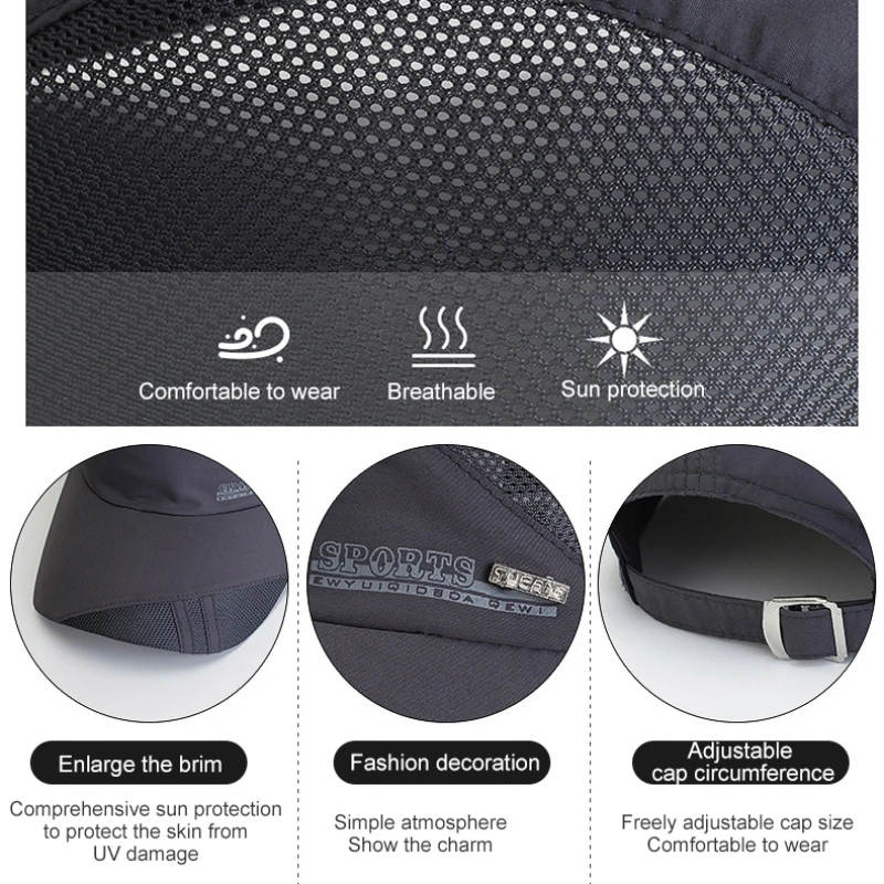 Тонкая бейсболка для мужчин и женщин портативная быстросохнущая дышащая модная