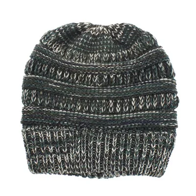 Женская зимняя шапка Skullies Beanies, вязаная шапка с ушками, теплая, конский хвост, толстая шерсть, грязные модные аксессуары, Outdoor-XMC-W6 - Цвет: 7