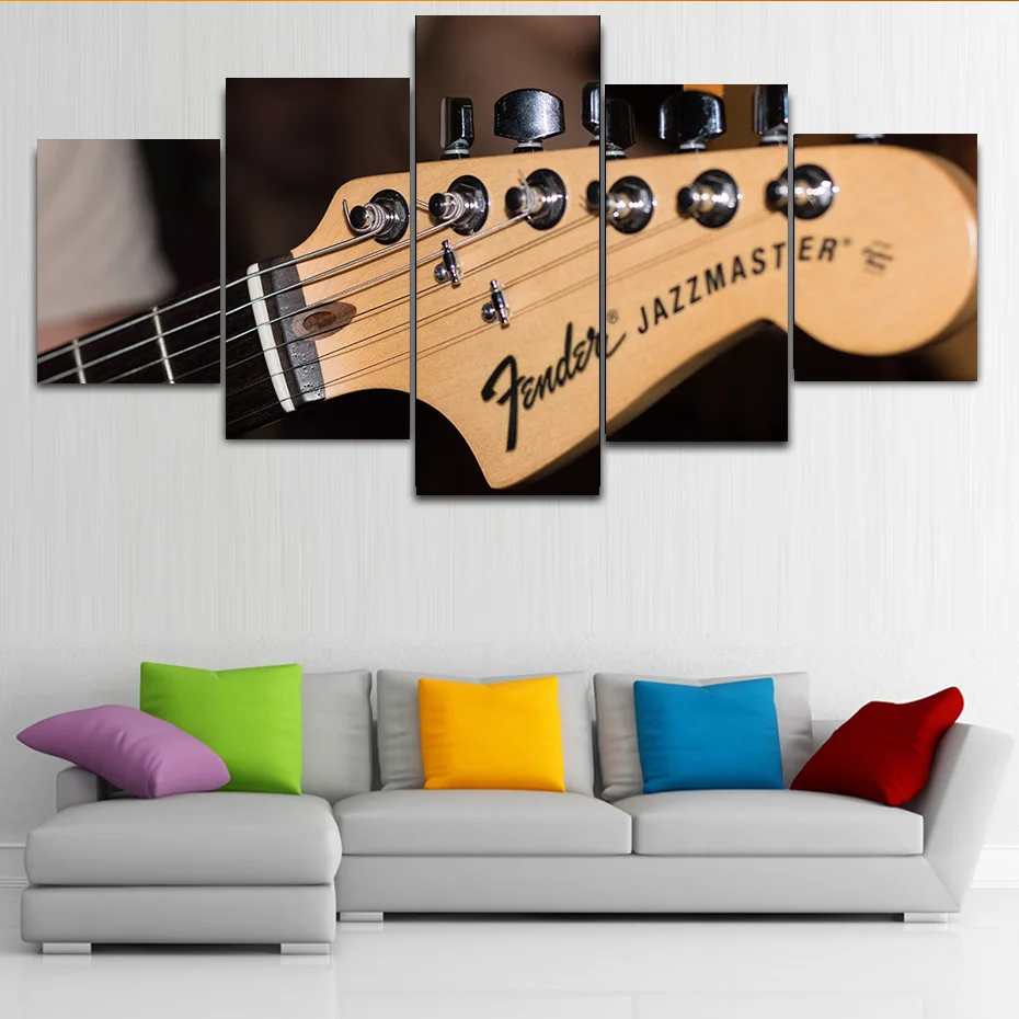 5 шт. фотографии бас гитара шеи принты плакаты музыка холст живопись на стене для