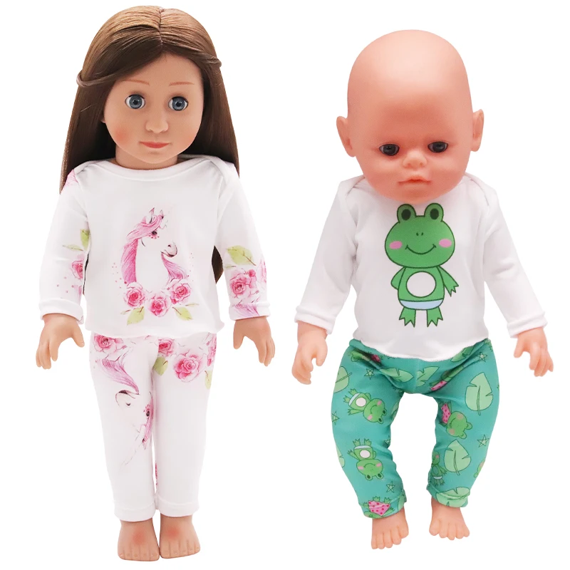 New Doll Clothes Born Baby Fit 18 inch 40-43cm Unicorn Alpaca Frog Dinosau Flamingo For Toy Accessories | Игрушки и хобби