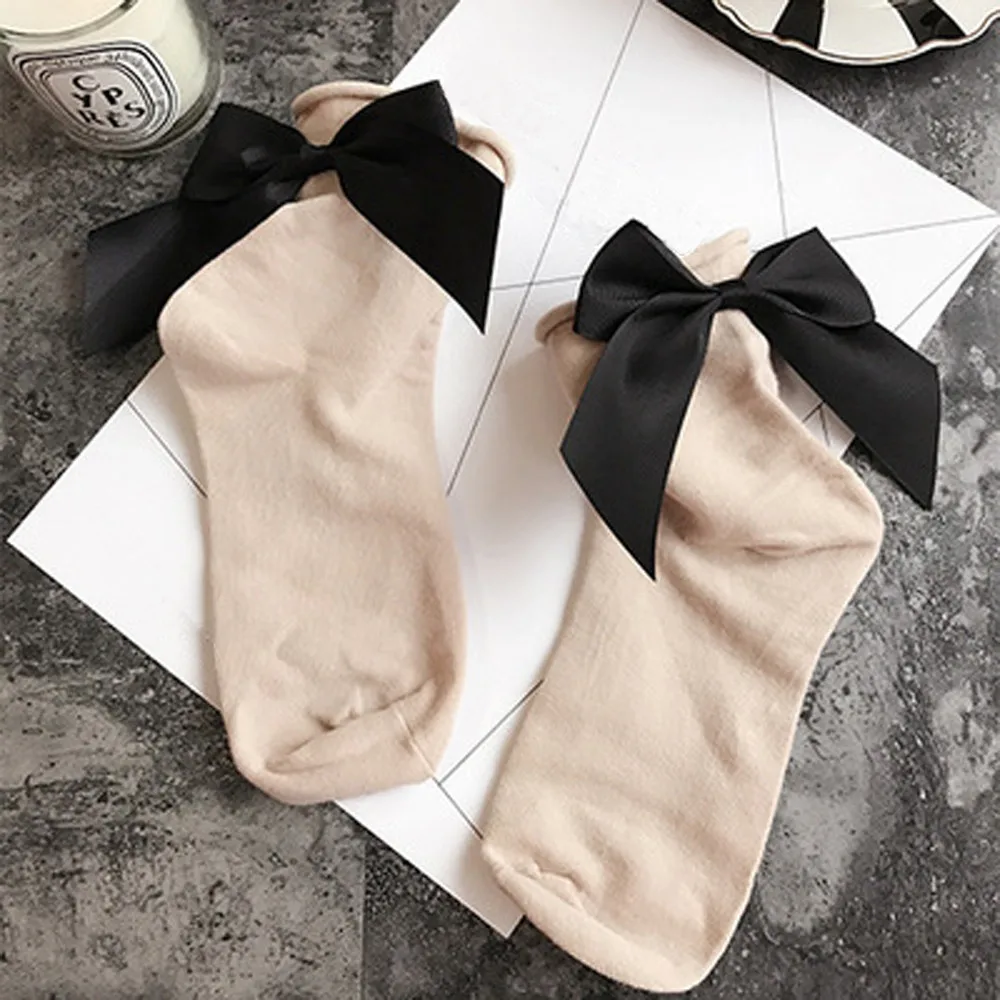 Женские носки с хлопком, плотный бант на лодыжке Meias Calcetines Mujer Skarpetki Damskie Sokken носки женские черные белые OY51