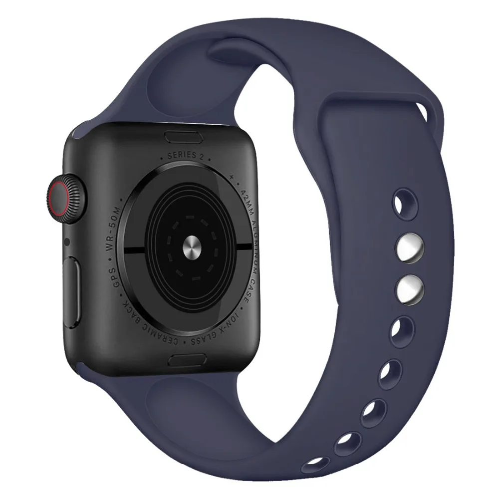 Ремешок для Apple Watch 5 4 3 2 1 силиконовый спортивный браслет для часов Apple Watch 44 мм 40 мм 42 мм 38 мм Ror IWatch band